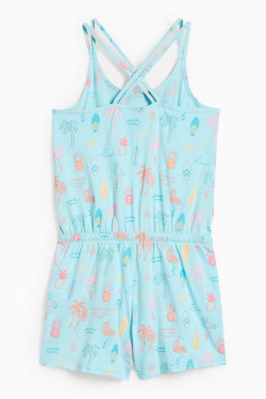 Enfants filles - Pyjama-combinaison - à motif - turquoise clair