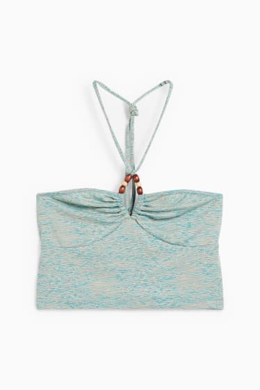 Damen - Crop Top - gemustert - mintgrün