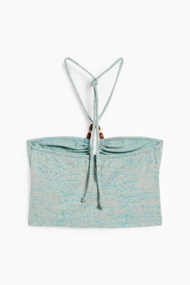 Damen - Crop Top - gemustert - mintgrün