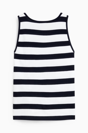 Women - Knitted top - striped - dark blue / white