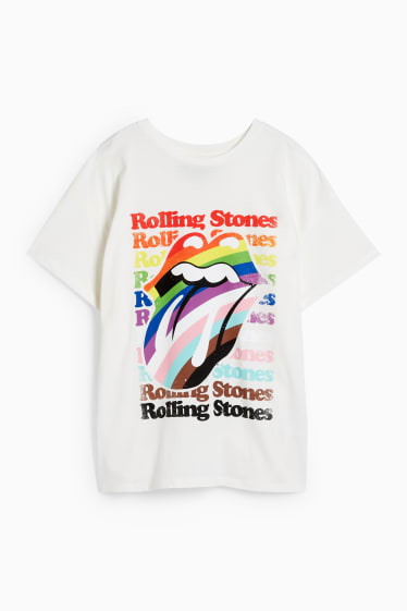 Kobiety - CLOCKHOUSE - T-shirt - Rolling Stones - kremowobiały