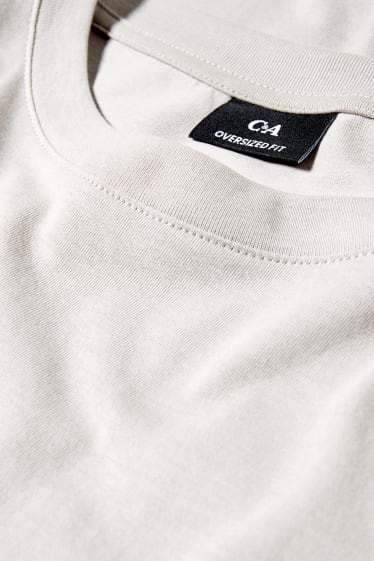 Herren - Oversized-T-Shirt - grau-braun