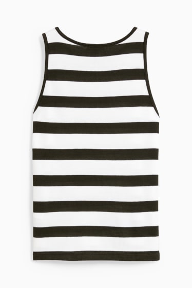 Donna - Top in maglia - a righe - verde scuro / bianco