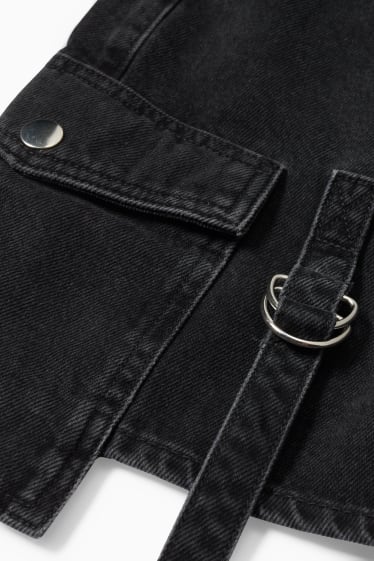 Ados & jeunes adultes - CLOCKHOUSE - jupe cargo en jean - noir