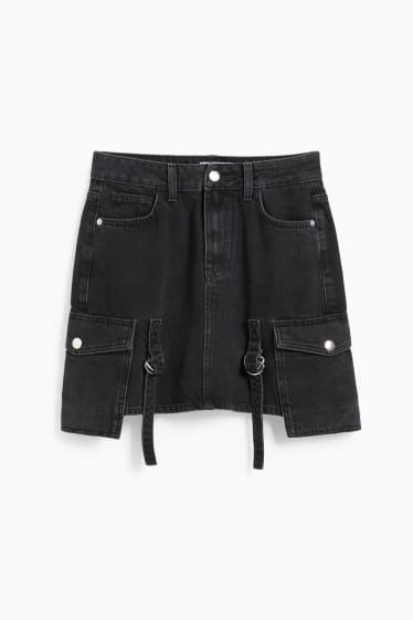 Damen - CLOCKHOUSE - Jeans-Cargo-Rock - schwarz