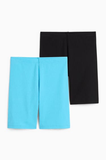 Copii - Fete - Multipack 2 perechi - pantaloni de ciclism - turcoaz deschis