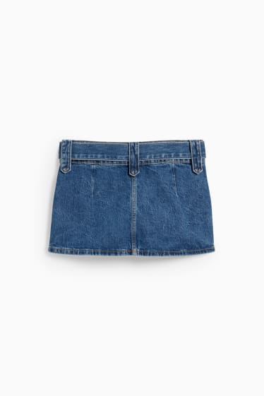 Tieners & jongvolwassenen - CLOCKHOUSE - rok van denim, met ceintuur - jeansblauw