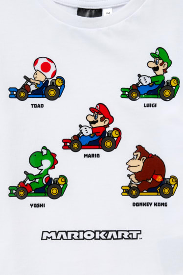Dětské - Mario Kart - tričko s krátkým rukávem - bílá
