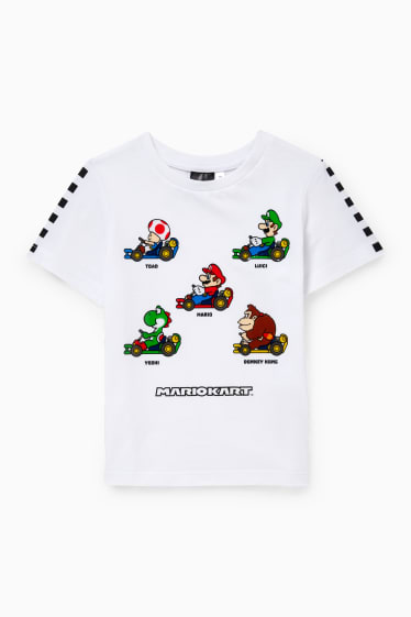 Dětské - Mario Kart - tričko s krátkým rukávem - bílá