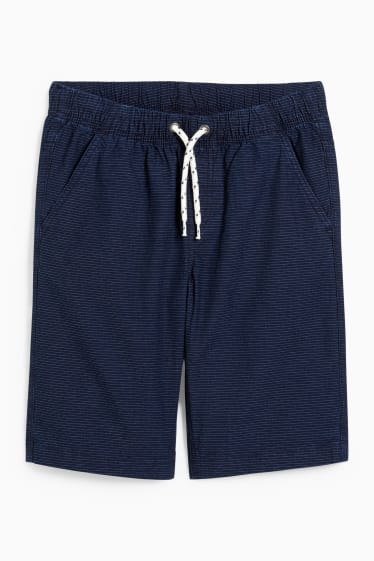 Kinderen: jongens - Shorts - gestreept - donkerblauw