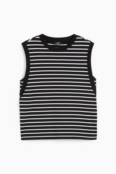 Women - Top - striped - black