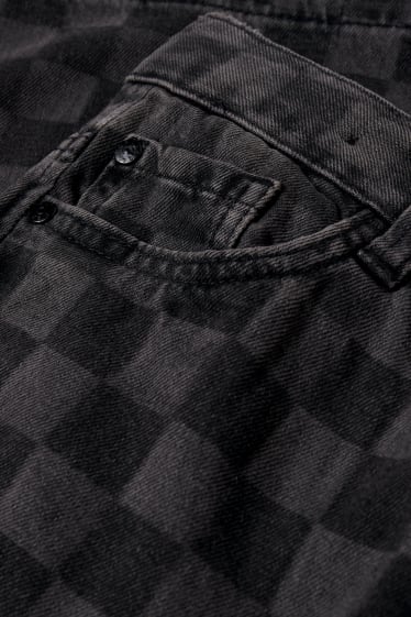 Bambini - Shorts di jeans - a quadretti - jeans grigio scuro