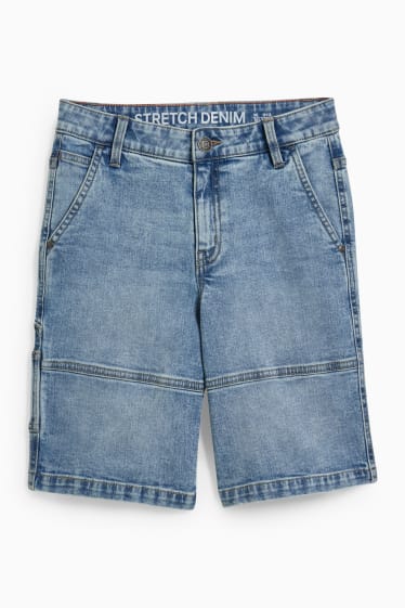 Kinderen - Korte spijkerbroek - jeanslichtblauw
