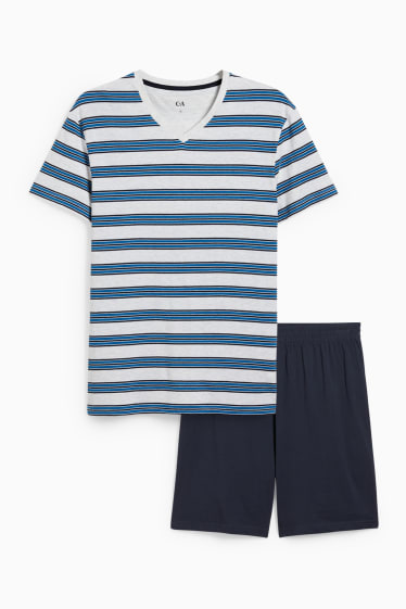 Herren - Shorty-Pyjama - hellgrau-melange