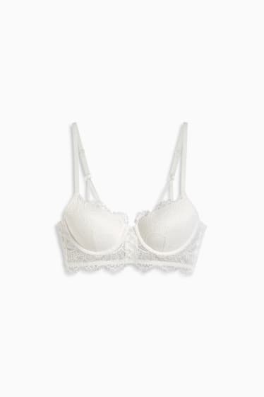 Donna - Reggiseno con ferretti - DEMI - imbottito - bianco crema