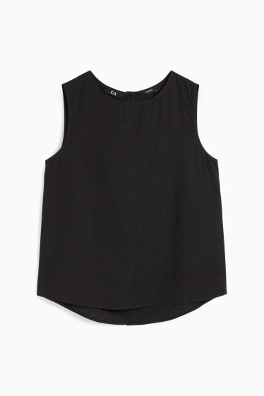 Donna - Blusa - misto lino - nero