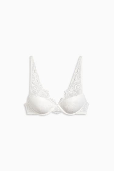 Femmes - Soutien-gorge avec armatures - DEMI - ampliforme - blanc crème