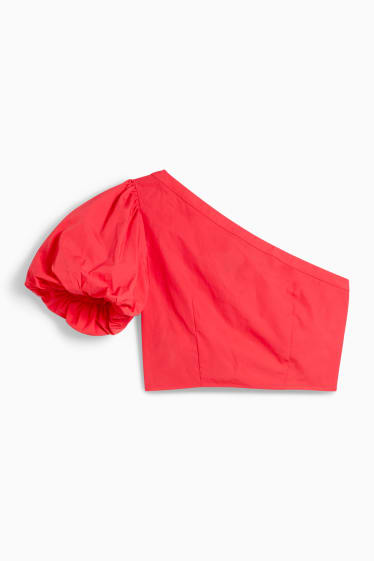 Women - Cropped blouse - pink