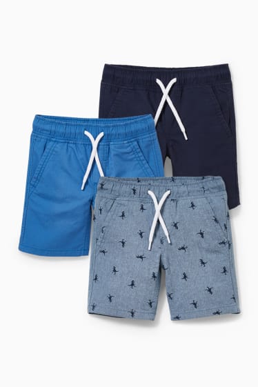 Enfants - Lot de 3 - bermudas - bleu foncé