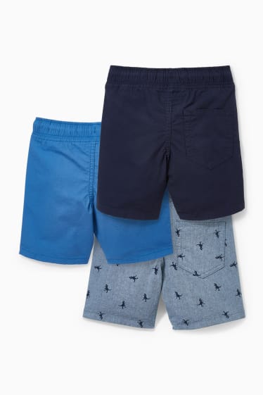 Enfants - Lot de 3 - bermudas - bleu foncé