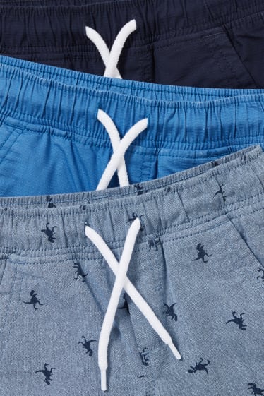 Enfants - Lot de 3 - bermudas - bleu foncé