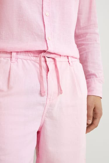 Hombre - Shorts - mezcla de lino - rosa