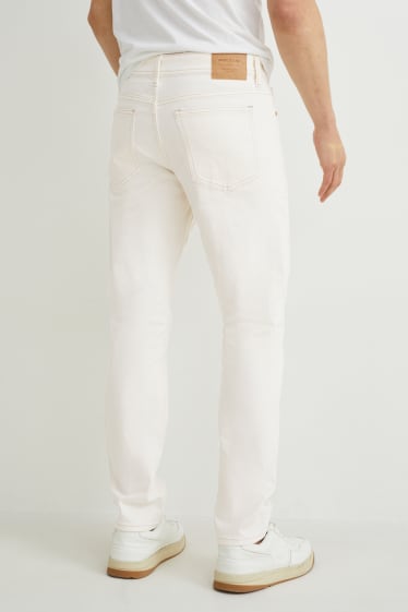 Heren - Tapered jeans - met hennepvezels - crème wit