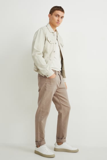 Heren - Tapered jeans - met hennepvezels - licht beige