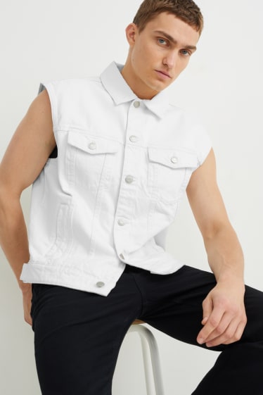 Men - Denim waistcoat - cremewhite