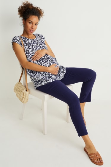 Femmes - Pantalon de grossesse - coupe fuselée - bleu foncé