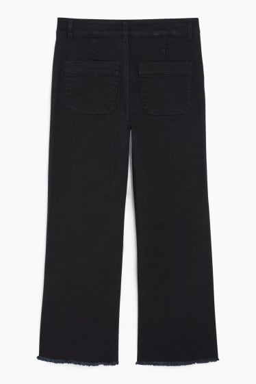 Damen - Wide Leg Jeans - High Waist - schwarz