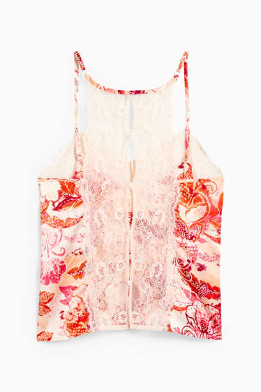 Women - Pyjama top - floral - pink