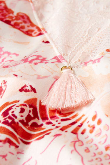 Women - Pyjama top - floral - pink