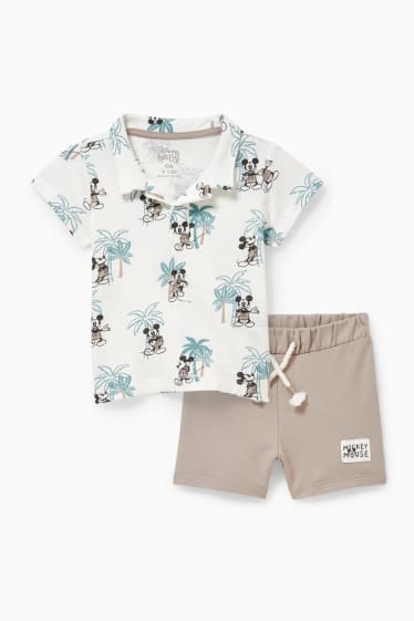 Baby Buben - Micky Maus - Baby-Outfit - 2 teilig - cremeweiß