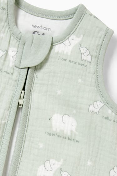 Babys - Baby-Schlafsack - 0-6 Monate - gemustert - mintgrün