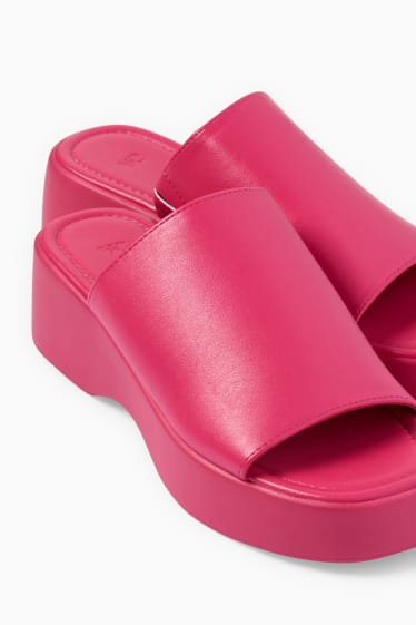 Damen - Sandalen - Lederimitat - pink