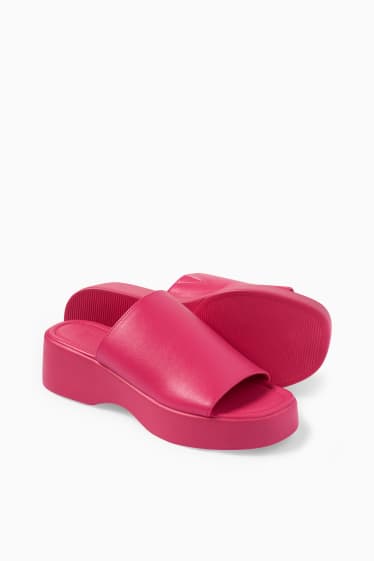 Women - Sandals - faux leather - pink