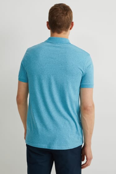 Men - Polo shirt - light turquoise