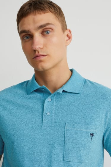 Men - Polo shirt - light turquoise