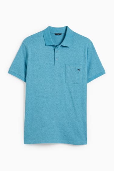 Men - Polo shirt - light turquoise