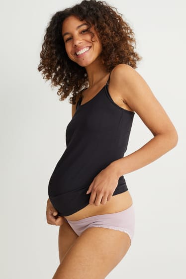 Femmes - Lot de 2 - culottes de grossesse - sans coutures - noir