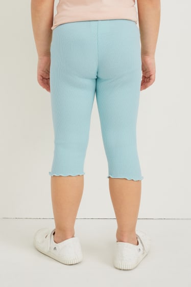 Enfants filles - Lot de 2 - leggings capri - vert menthe
