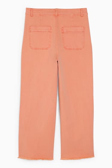Dámské - Wide leg jeans - high waist - korálová