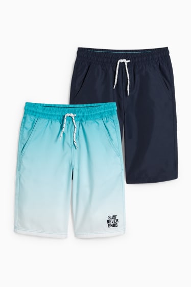 Enfants - Lot de 2 - shorts de bain - turquoise clair