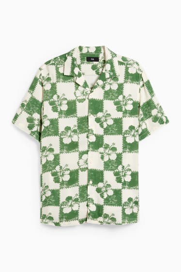 Hombre - Camisa - regular fit - cuello solapa - blanco / verde