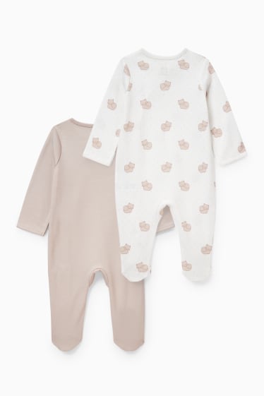 Bébés - Lot de 2 - pyjamas bébé - beige