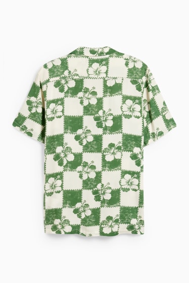 Hombre - Camisa - regular fit - cuello solapa - blanco / verde