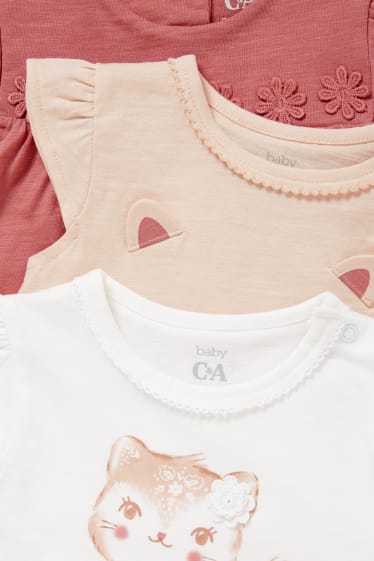 Baby Mädchen - Multipack 3er - Baby-Kurzarmshirt - schneeweiss