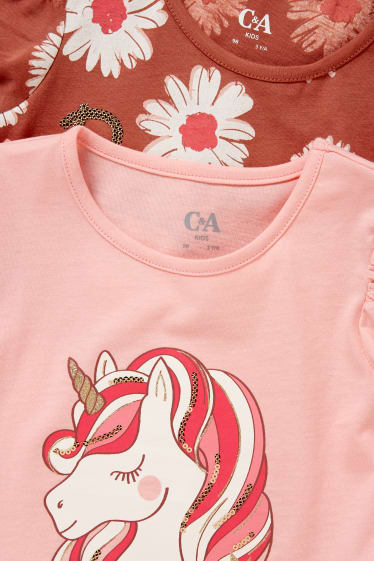 Enfants filles - Lot de 2 - T-shirts - rose