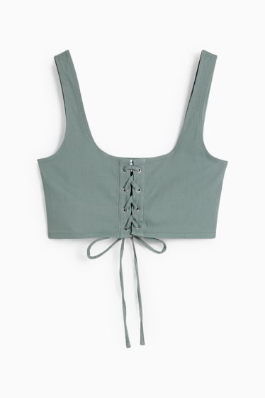 Damen - CLOCKHOUSE - Crop Top - grün